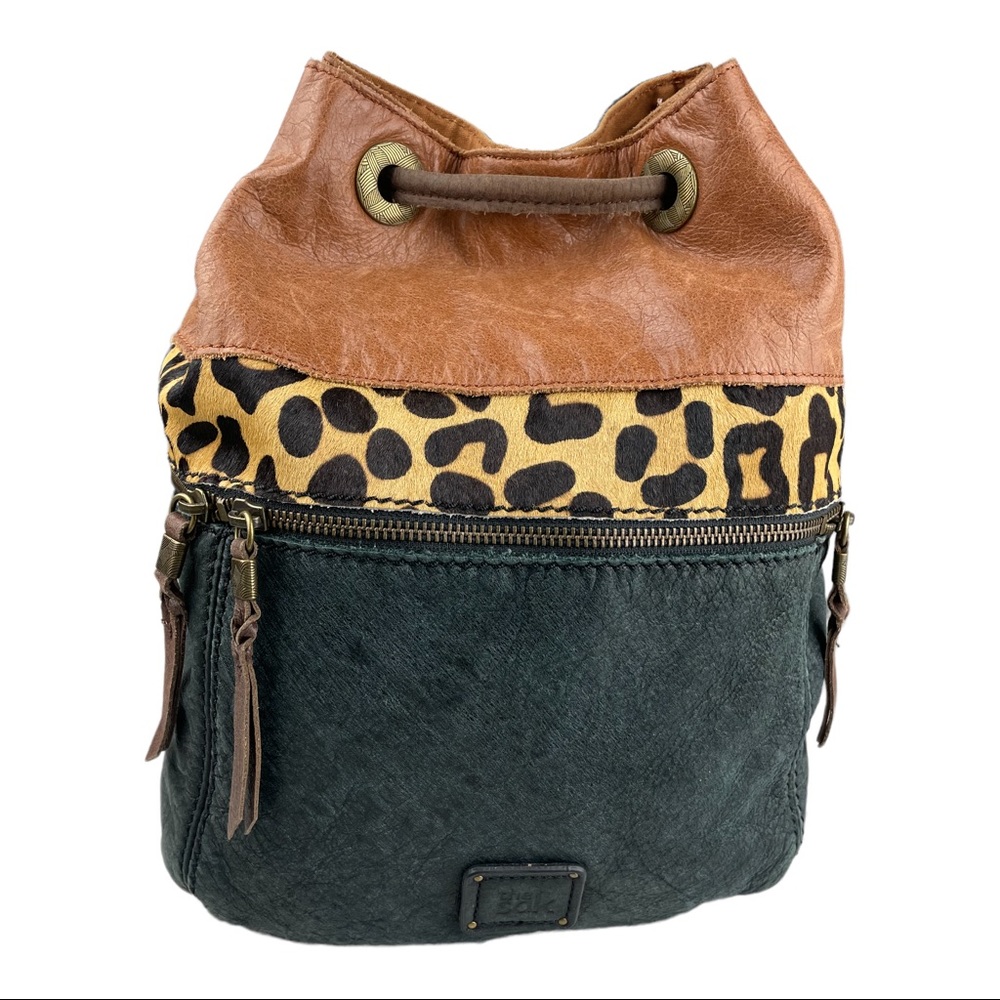 The Sak Black, dark tan and leopard backpack hardly